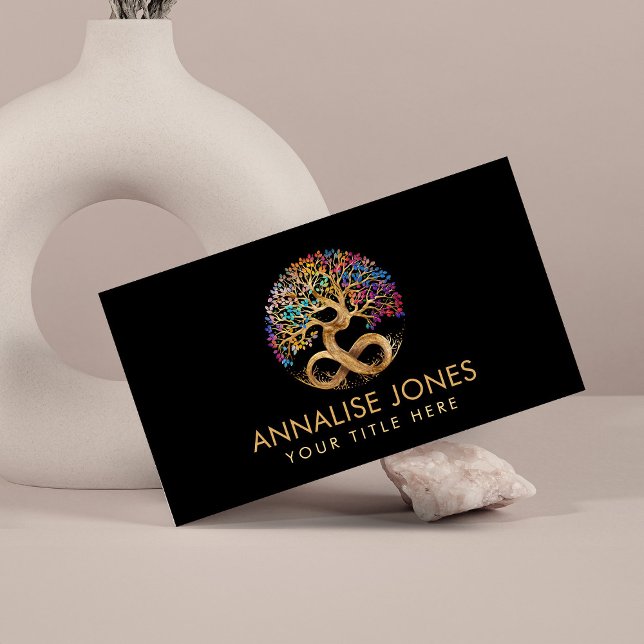 Tree of Life - Infinity - Colourful Leaves Business Card (Creator Uploaded)