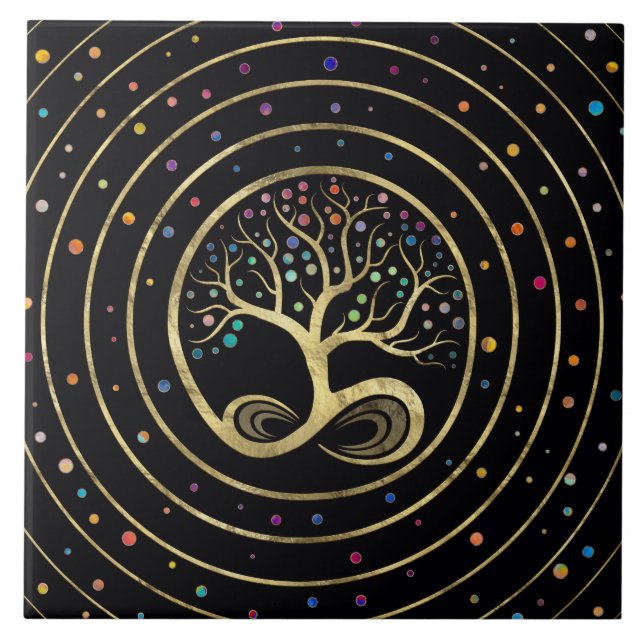 Tree of Life - Infinity Spiral Ceramic Tile (Front)