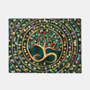 Tree of Life - Infinity Spiral - Colourful geodes Doormat