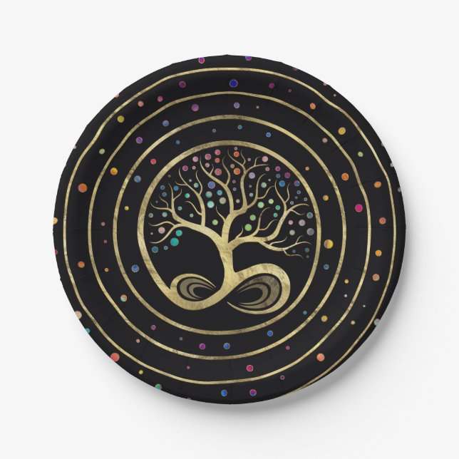 Tree of Life - Infinity Spiral Paper Plate (Front)