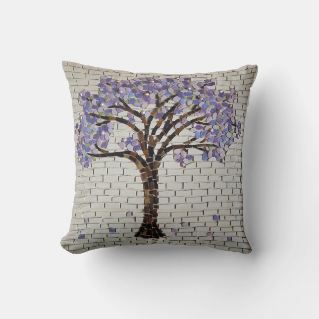 Tree of life, jacaranda Throw Pillow (Front)