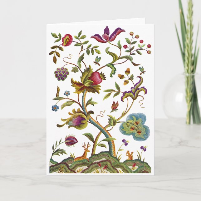 Tree of Life Jacobean Embroidery Card (Front)