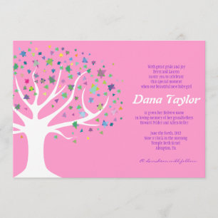 Tree of Life Jewish Baby Naming Invitation Hebrew