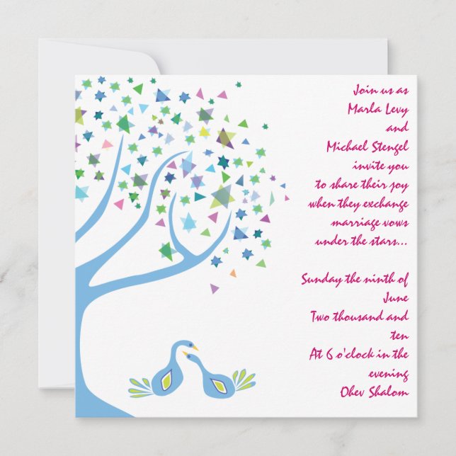 Tree of Life Jewish Wedding Invitation Engagement (Front)