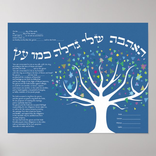 TREE of LIFE Ketubah Jewish Wedding Certificate Poster (Front)