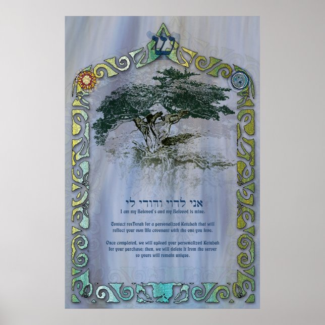 Tree of Life Ketubah to Customise Poster (Front)