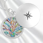 Tree Of Life Locket Necklace<br><div class="desc">This unique necklace is decorated with a colourful tree of life mosaic design.
Original Mosaic © Michele Davies.</div>