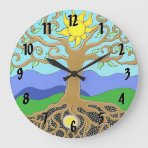 Tree of Life Mandala Large Clock