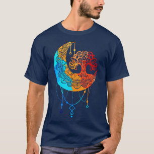 Tree of Life Mandala Moon Chakra Yoga Meditation M T-Shirt