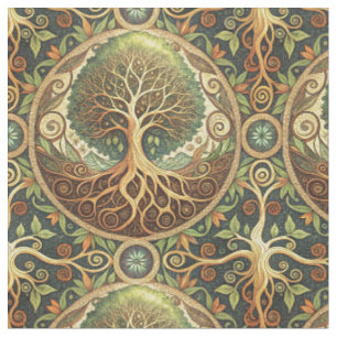 Tree of Life Mandala Spiritual Design Pattern Art Fabric
