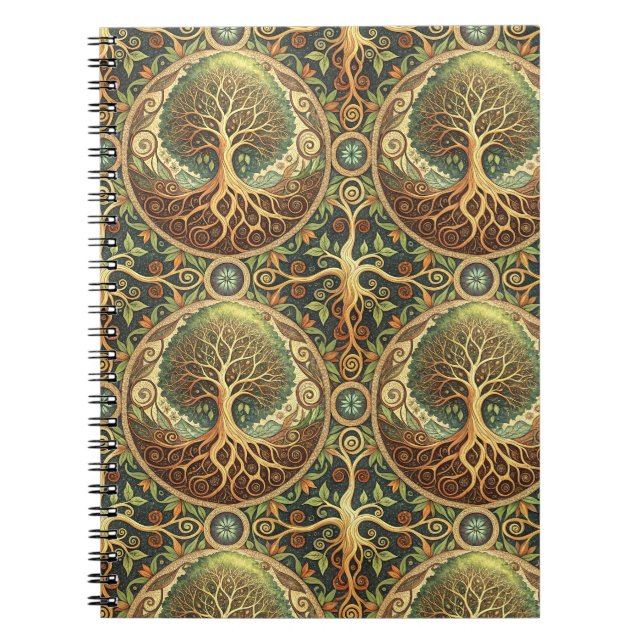 Tree of Life Mandala Spiritual Design Pattern Art Notebook (Front)