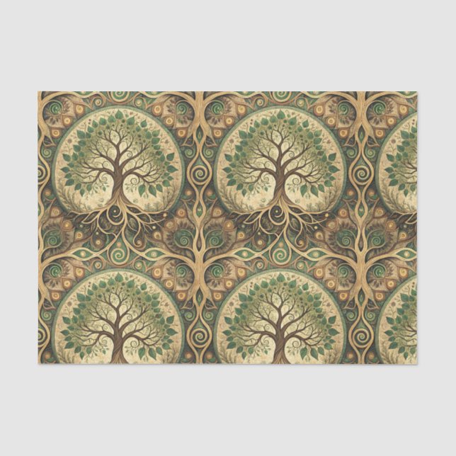 Tree of Life Mandala Spiritual Design Pattern Art Tissue Paper (Front)