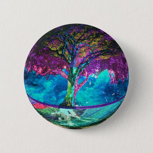 Tree of Life Meditation 6 Cm Round Badge (Front)