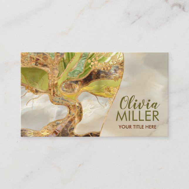 Tree of life - Mineral and Marble textures Business Card (Front)