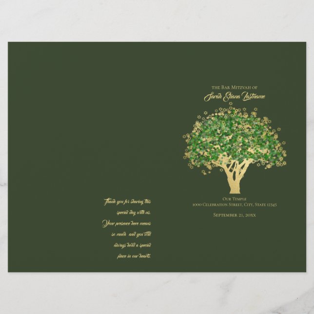 Tree of Life Mitzvah Program Cover (Front)