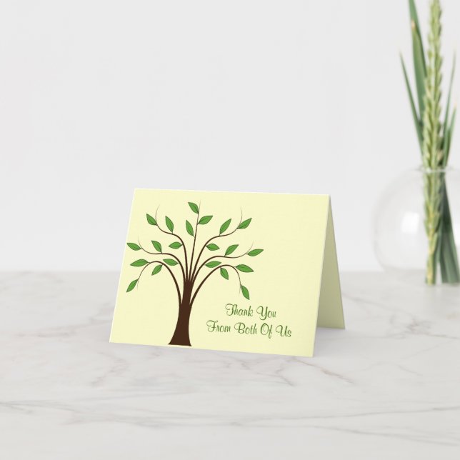 Tree of Life Modern Wedding Thank You From Both Card (Front)