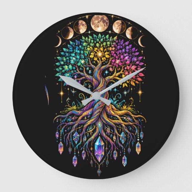 Tree of Life Moon Phases Wall Clock (Front)