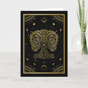 Tree Of Life Moon Phases Zen Yoga Meditation Mindf Card