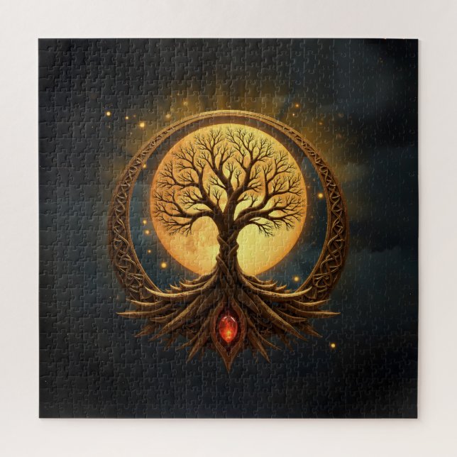 Tree of Life – Moonlit Enlightenment Jigsaw Puzzle (Vertical)
