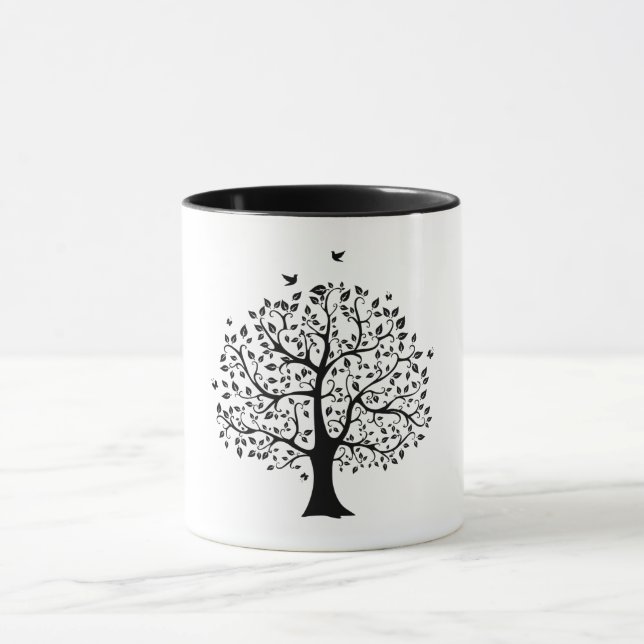 Tree of Life Mug Black and White for Good Health (Center)