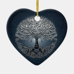 Tree of Life Nova Blue Ceramic Ornament