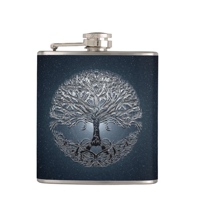 Tree of Life Nova Star by Amelia Carrie Hip Flask (Front)