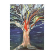 Tree of Life oil painting postcard