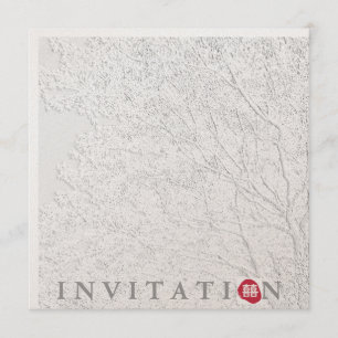 Tree of Life/Oriental Double Happiness Wedding Invitation