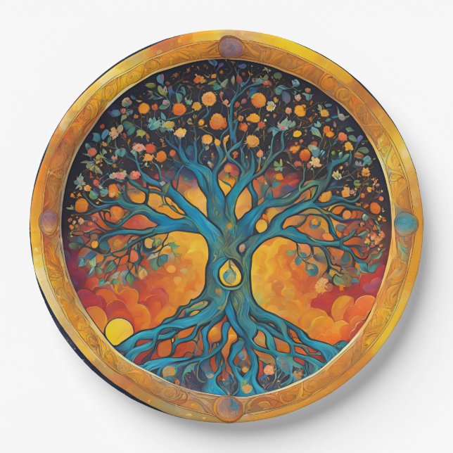 Tree of Life paper napkin Paper Plate (Front)