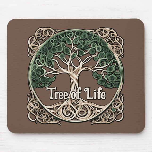 Tree of Life Paper Quilling Mouse Pad (Front)