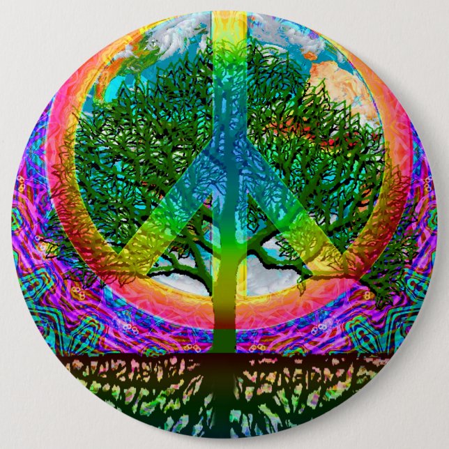 Tree of Life Peace 6 Cm Round Badge (Front)