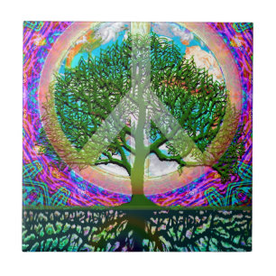 Tree of Life Peace Ceramic Tile
