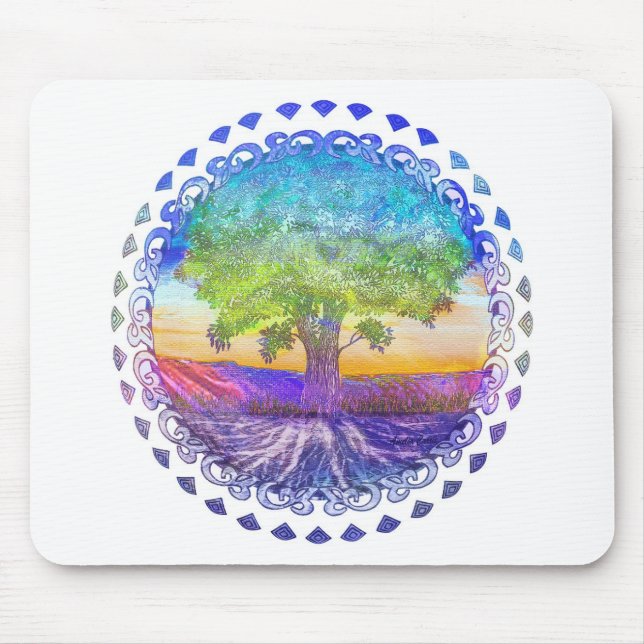 Tree of Life Peace, Love & Balance Mouse Pad (Front)