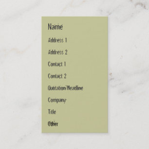 Tree Of Life / Pedigree Of Man Business Card