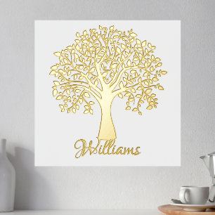 Tree of life personalised family name  foil prints