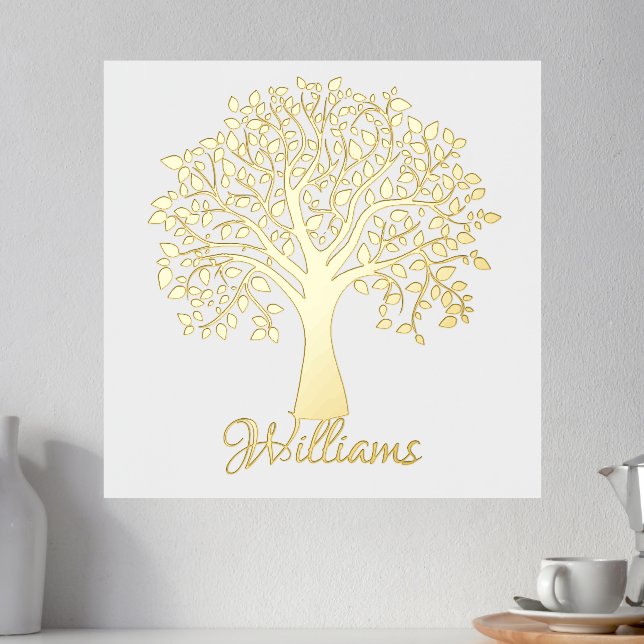 Tree of life personalised family name  foil prints (In Situ (Counter 2))