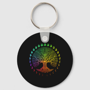 Tree Of Life Phases Of The Moon Gift Key Ring