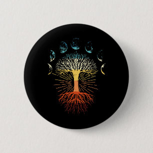 Tree Of Life Phases Of The Moon Retro Spiritual Me 6 Cm Round Badge