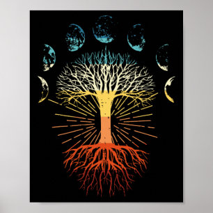 Tree Of Life Phases Of The Moon Retro Spiritual Me Poster