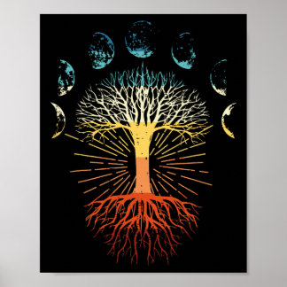 Tree Of Life Phases Of The Moon Retro Spiritual Me Poster
