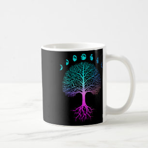 Tree Of Life Phases Of The Moon Vintage Retro Yoga Coffee Mug