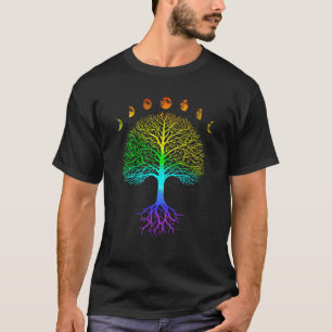 Tree of Life Phases of the Moon Vintage Retro Yoga T-Shirt