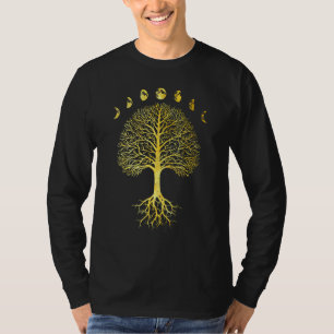 Tree Of Life Phases Of The Moon Vintage Retro Yoga T-Shirt