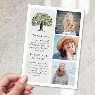 Tree of Life Photo Sympathy Funeral Thank You Card