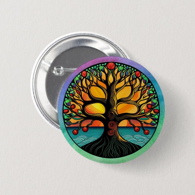 Tree of Life Pinback Button  (Front & Back)