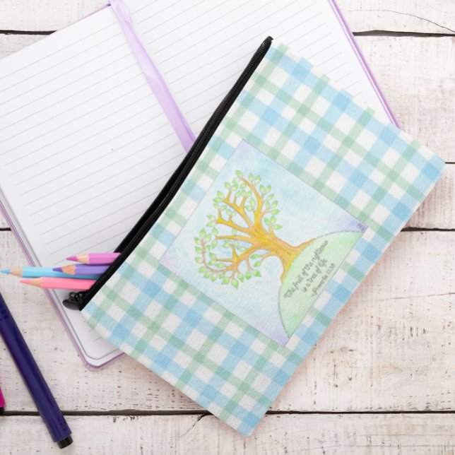 Tree of Life Plaid Accessory Pouch (Creator Uploaded)