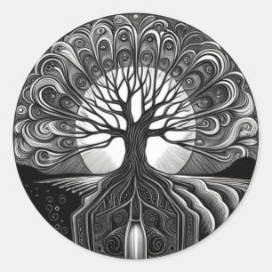 Tree of Life Postcard  Classic Round Sticker