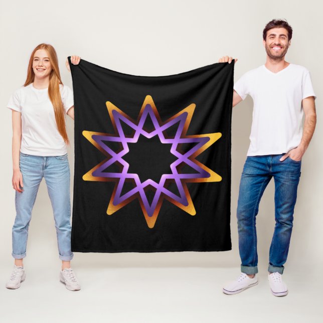 Tree Of Life Purple Orange Star Symbol Fleece Blanket (In Situ)