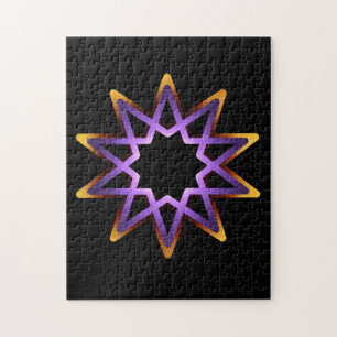 Tree Of Life Purple Orange Star Symbol Jigsaw Puzzle