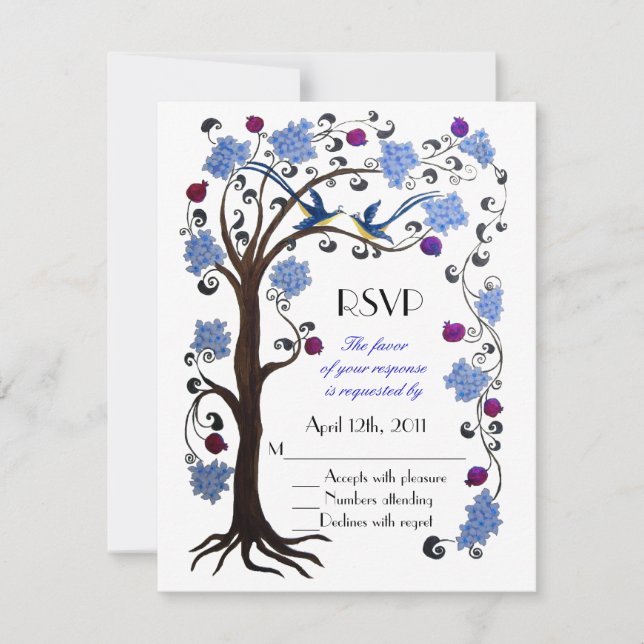 Tree of Life RSVP blue/white Card (Front)